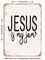 DECORATIVE METAL SIGN - Jesus is My Jam - 3 - Vintage Rusty Look